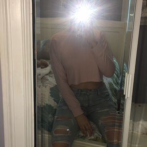 Light pink crop top sweater